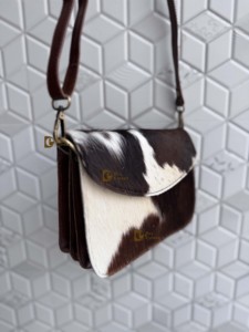Nuevo Bolso Bandolera de Piel Vacuna con Parches y Cierre de Broche, para Uso Diario, para Mujer - Product Image 3
