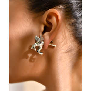Fulhari Meera Jaipur India Fashion <b>Stud</b> <b>Earrings</b> <b>Silver</b> with Stylish Design - Product Image 2