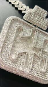 Custom VVS Moissanite Name <b>Chain</b> Pendant Hip Hop Style Iced Baguette Diamond 3D Letter <b>Initial</b> Sterling Silver 18K Gold Pendant - Product Image 5