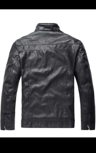 Nuevas Chaquetas de Cuero para Hombre, Chaqueta Casual de Primavera para Motocicleta, Chaqueta de PU Estilo Biker Vintage con Cremallera y Capucha, Cálida - Product Image 2