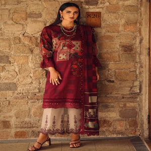 Robe en lin pour femme de marque célèbre, collection hiver, brodée et imprimée, tissu de haute qualité, matière de bonne qualité. - Product Image 1