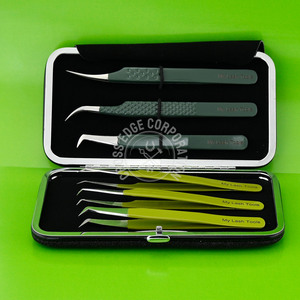 Pinzas para Extensión de Pestañas con Punta de Fibra Mega Volumen, Pinzas para Extensión de Pestañas de 45 y 90 Grados, Pinzas para Extensión de Pestañas de Acero Inoxidable - Product Image 3