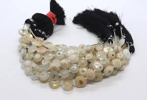 Perles fantaisie en quartz solaire naturel, facettées des deux côtés, forme de pièce de monnaie, 12-14 mm, perles de pierres précieuses en quartz solaire pour la création de bijoux - Product Image 3