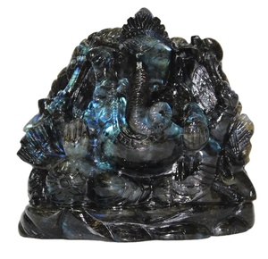 รูปปั้นพระพิฆเนศคริสตัลรูปสลักขนาด7นิ้วเพื่อการบำบัดแกะสลักทำในอินเดียราคาขายส่ง - Product Image 3