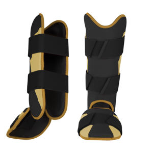 Espinilleras de Béisbol para Adultos, Material PU, Equipo de Protección Deportiva, Color Negro y Dorado, Marco de Plástico de Alta Resistencia, Ligeras y Transpirables - Product Image 6