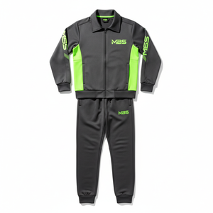 Custom Men Tracksuit Set Neon Green Contrast Sportswear <b>Zip</b> <b>Up</b> <b>Jacket</b> Jogger Pants 2 Piece Slim Fit Athletic Training Suit - Product Image 6
