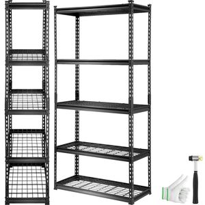 Scaffale Metallico a 5 Ripiani Regolabili, Capacità 900 Kg, Organizzatore per Garage, Nero, 91 cm di Lunghezza - Product Image 1