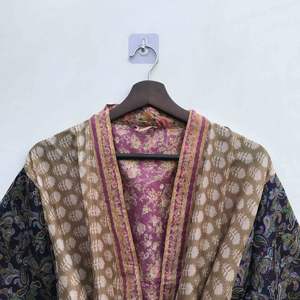 Robe de Demoiselle d'Honneur Kimono en Soie Longue Faite Main de Haute Qualité, Style Vintage Patchwork, Ensemble de Nuisette pour Femme, Taille Unique - Product Image 3