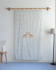 ผ้าม่านพิมพ์ลายด้วยมือ ผ้าฝ้ายลายดอกไม้ สไตล์โบฮีเมียน ชุดผ้าม่านทำมือสุดหรู สำหรับห้องนั่งเล่นและห้องนอน - Product Image 5