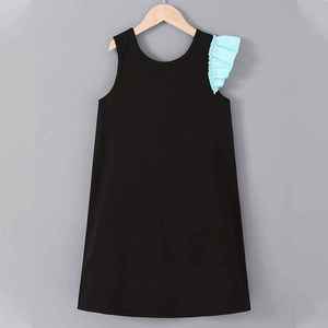 Vestido de Verano 2024 para Niñas Adolescentes, Vestido Negro sin Mangas, Ropa de Playa para Vacaciones - Product Image 3