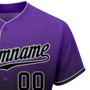 Men Purple Black Gray Fashion Baseball Jersey Button Front Team Shirt Performance <b>Athletic</b> Game Day Practice Sports Uniform Wear - Product Image 4