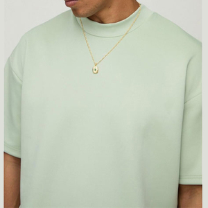 Camiseta Verde Oversize de Cuello Redondo y Manga Corta para Hombre, Estilo Deportivo con Logotipo Frontal, 100% Algodón, Corte Holgado, Color Sólido - Product Image 5