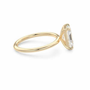 Lab Grown Diamond Emerald Cut Solitaire <b>Ring</b> Minimal Engagement <b>Ring</b> 14K 18K Gold Classic <b>Thin</b> Band Diamond <b>Ring</b> - Product Image 4