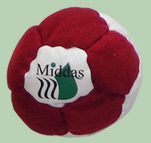 กระเป๋าใส่เท้าแบบมีหูหิ้ว แฮคกี้แซค ลูกบอลคลายเครียด MIDDAS ผ้าอัลตร้าซูเอด ผ้าอมารา สำหรับทุกวัย - Product Image 1