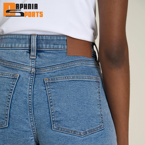 Jeans Manufacturer Summer Customized Women Jeans Wide Leg Casual High Waist Washed Plain Baggy Jorts Denim Shorts Jeans - Product Image 2