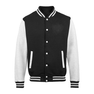 Wholesale Men's Streetwear Snap Button Baseball Jacket Vintage All Black College Coat <b>Red</b> Stripe Waterproof Windproof 100% <b>Wool</b> - Product Image 2