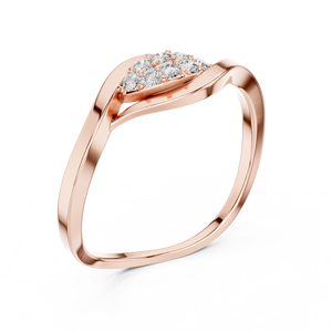 Anillos de oro macizo de 14k para mujer con diseño minimalista de hoja natural y diamantes de talla redonda, ideales para regalo, compromiso, aniversario o boda. - Product Image 6