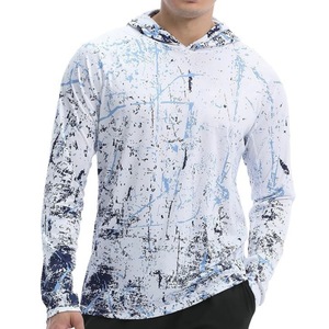 Camisa con Capucha de Manga Larga para Hombre, Estampado Sublimado, Secado Rápido, 100% Poliéster, Ropa de Verano para Exteriores - Product Image 1