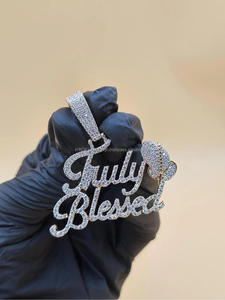 <b>Custom</b> Name Pendant Iced Out Moissanite Diamond Hip Hop Necklace Heart <b>Balloon</b> Luxury Jewelry Gift - Product Image 6