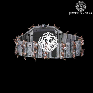 Reloj de Diamantes Moderno de Primera Calidad, Completamente Engastado, con Esfera Dorada, para Uso Corporativo y Nocturno, Disponible a Precio de Fábrica - Product Image 2