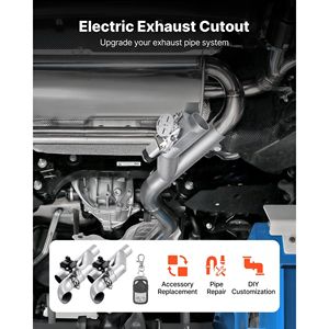 Kit de commande à distance pour découpe d'échappement électrique de 2,5 pouces, universel, en acier inoxydable, une seule commande pour le réglage des systèmes d'échappement - Product Image 2