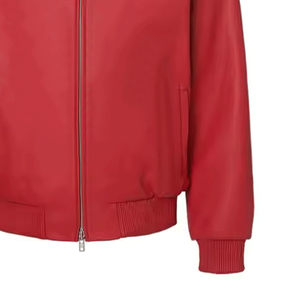 Chaqueta de Motocicleta de Cuero Genuino Rojo de Diseño Personalizado de Primera Calidad, Último Modelo en Venta, Cuello Alto, Impermeable y Transpirable para Hombre - Product Image 4