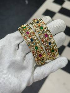 Trending Indian Wedding Rhodium Plated Imitation Pearl <b>Bangles</b> <b>Set</b> | Traditional Handmade Luxury Bridal Ethnic Jewelry Women - Product Image 2