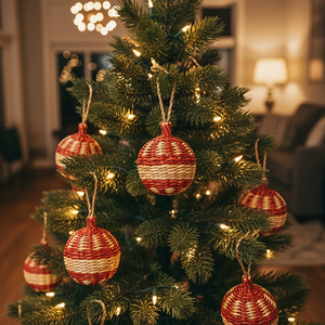 Adorno Navideño Decorativo de Bola de Fibra Marina, Hecho a Mano, Decoración Festiva Colgante de Fibra Natural, Fabricante Kingcraftviet - Product Image 1