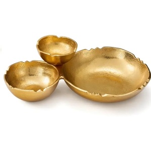 Tazón Decorativo para Mesa de Comedor, de Acero Inoxidable, para Frutas, con Diseño Martillado y Baño de Oro, a Precio Económico - Product Image 5