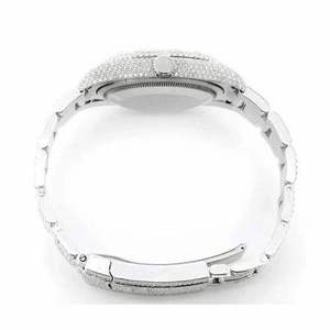 Montre de luxe bicolore avec lunette sertie de diamants, 40 mm, cadran noir, acier inoxydable, or rose, affichage de la date - Product Image 5