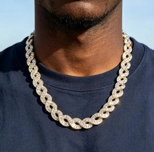 สร้อยคอคิวบาแบบ Iced Out ชุบโรเดียมประดับเพชรซิร์คอน สำหรับผู้ชายและผู้หญิง เหมาะเป็นของขวัญสำหรับงานปาร์ตี้ - Product Image 4