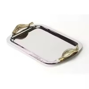 Plateau de présentation de desserts contemporain en métal, plateau à chocolat en acier inoxydable, plateau de service pour bonbons, utilisation sur table - Product Image 3