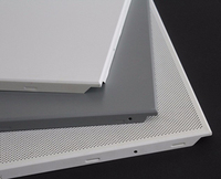 Panneau de plafond en aluminium, dalle de plafond en métal perforé, système de plafond suspendu acoustique 600x600, insonorisant, résistant au feu