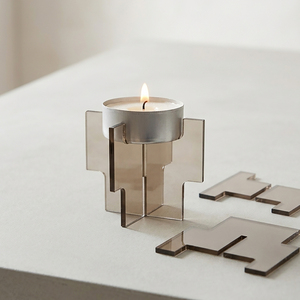 Modern Acrylic <b>Tealight</b> <b>Holder</b> Vertical Desktop Display Home Decor Stand Pre-Assembled - Product Image 4