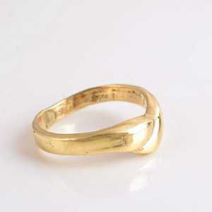 Anillo Geométrico Moderno de Oro de 9K, Anillo de Boda Unisex, Diseño Sencillo, Joyería de Moda - Product Image 1