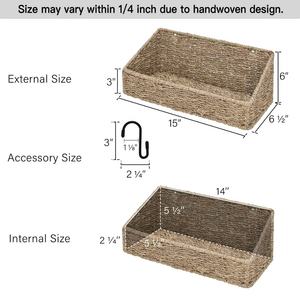 Vietnam Paniers de rangement muraux tissés Paniers d'étagères en jonc de mer Produit d'organisation efficace en gros - Product Image 2
