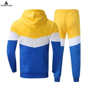 เสื้อฮู้ดดี้ทรงบ็อกซี่สีสันตัดกันแบบกำหนดเองขายดี และกางเกงวอร์มทรงหลวมสำหรับผู้ชาย ชุดวอร์มผ้าฟลีซคุณภาพสูงสำหรับผู้ชาย สไตล์สตรีทแวร์ - Product Image 2