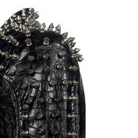Veste de moto respirante en cuir clouté personnalisée pour femme, style rock, veste de combat pour homme, vêtements de fête pour femme