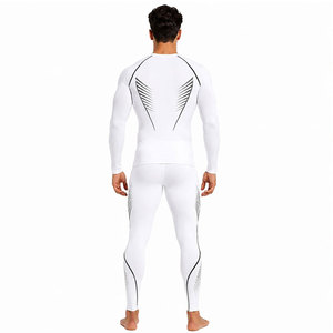 Conjunto de Camiseta Deportiva de Manga Larga Amarilla para Hombre, Sin Costuras, de Secado Rápido, Spandex, Poliéster, Pantalones Largos, Talla Adulto - Product Image 6