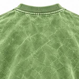 T-shirt en coton surdimensionné pour homme, vert délavé, manches courtes, col rond, décontracté, respirant, tricoté, écologique, style vintage - Product Image 5