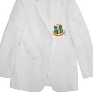Blazer de sororité pour femmes, vêtements grecs de sororité pour femmes, blazer rose léger avec logo brodé, manteaux décontractés - Product Image 3