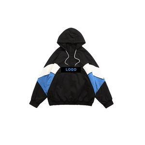 Custom Brand <b>Men</b> Polyester/Cotton Quarter Half Zip Breathable Winter Stand Collar Sportswear Lightweight <b>Pullover</b> <b>Jackets</b> - Product Image 3