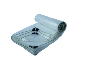 Bâche de camion en plastique PE recyclé tissé, ignifuge, double face, résistante à l'eau, poids moyen, disponible en plusieurs couleurs - Product Image 2