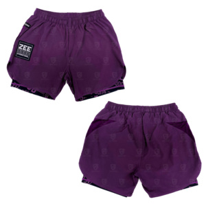 Shorts MMA 2 en 1 de haute qualité, non tissés, solides, confortables, au design moderne, élégants et tendance pour l'entraînement de combat pour hommes - Product Image 1