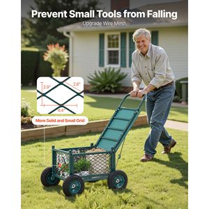 Carrello da Giardino in Metallo Resistente con Sedile, Capacità 400 LBS, Carriola per Giardinaggio - Product Image 5