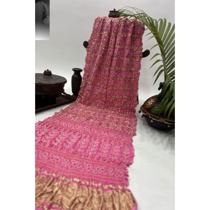 Sari Tradicional de Seda Gaji Ghatchola con Teñido Bandhani para Bodas Indias - Product Image 4