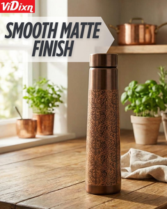 Thermos vintage en métal avec motif oriental, gourde de voyage portable, couleur marron - Product Image 5