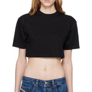 Trendy <b>White</b> Cotton Jersey Short Sleeve Women's <b>Crop</b> Top T-<b>Shirt</b> Custom Printing Embroidery Logo Breathable <b>Crop</b> Top T-<b>shirts</b> - Product Image 3