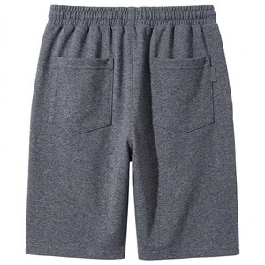 Shorts en coton jersey gris uni personnalisables avec logo pour hommes – Respirants, décontractés, pour la gym et l'entraînement, taille élastique – Vente en gros - Product Image 2