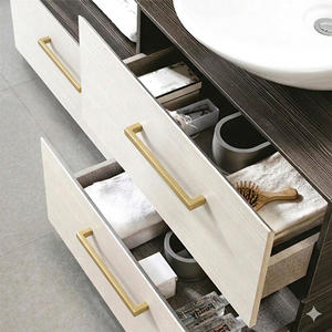 Poignée de meuble moderne en alliage de zinc de qualité supérieure, poignée carrée à barre, finition dorée, pour tiroir, cuisine, salle de bain, quincaillerie de meubles - Product Image 6